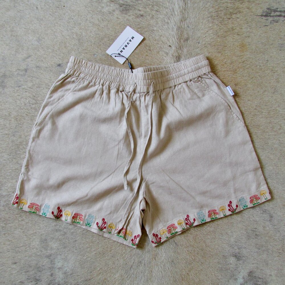 NWT- Mavrans Embroider Linen mix Camp Short